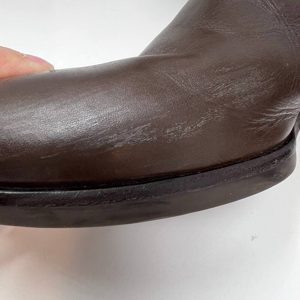 Tory Burch Boots Women's 8M Brown Leather Tall Equestrian Riding Boots Back Zip - Picture 11 of 16